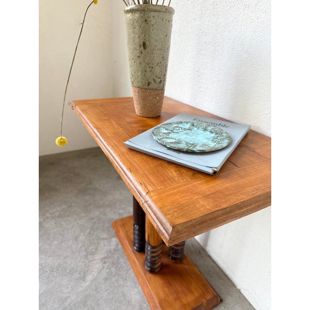 Art Deco Oak Console Table by Charles Dudouyt, 1940s For Sale - Image 9 of 18