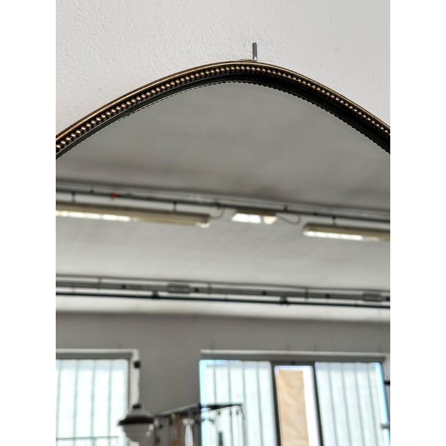 Italian Mid-Century Wall Mirror with Brass Frame and Glass, 1970s For Sale - Image 11 of 18