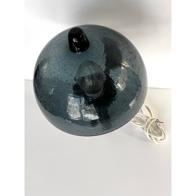 Vintage Danish Copper and Blue Glass Exterior Torch Light For Sale - Image 9 of 11