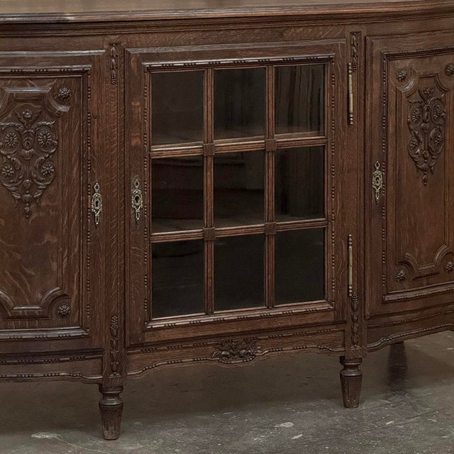 Late 19th Century 19th Century Louis XVI Liégeois Style Oak Display Buffet For Sale - Image 5 of 18