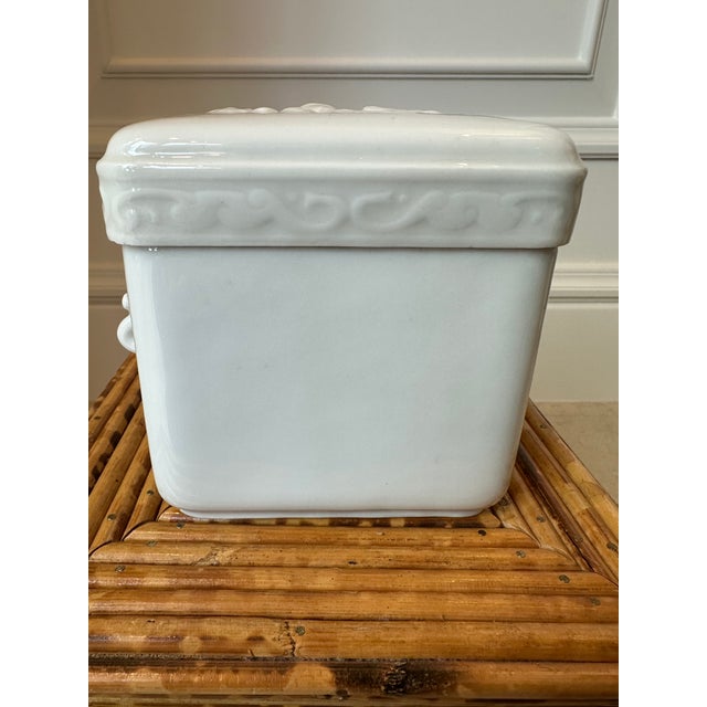 Vintage Porcelain Box With Two Stylized Elephant Head Handles For Sale - Image 10 of 14