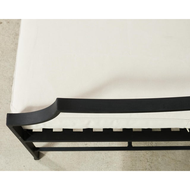 Restoration Hardware Two Piece Carmel Aluminum Garden Sofa 9.5 Ft For Sale - Image 14 of 18