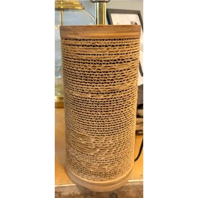 Mid 20th Century Mid Century Modern Gregory Van Pelt Cardboard and Wood Lamps, a Pair For Sale - Image 11 of 16