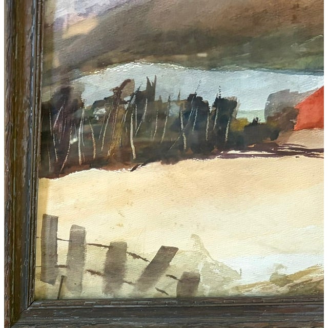 Early Watercolor Landscape Painting - A Quiet Farm For Sale - Image 4 of 7