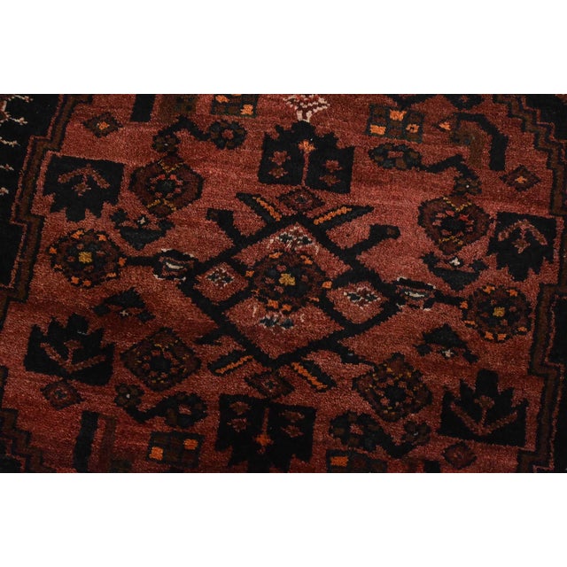 Textile Hamedan Rug 4’2” X 7’4” Blue Wool Vintage Tribal Hand-Knotted Oriental Carpet For Sale - Image 7 of 14
