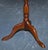 Brown Vintage Georgian Style Tripod Table with Scalloped Edge and Brown Leather Top For Sale - Image 8 of 10