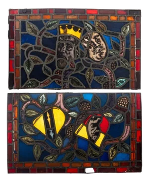 Stained Glass Window Panels, Pair