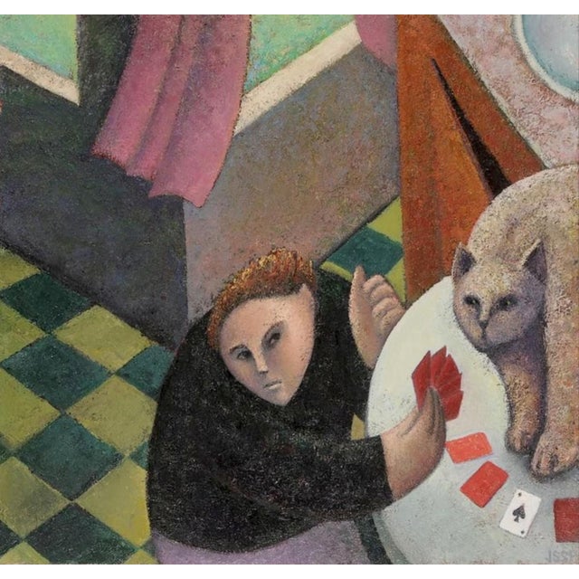 1980s 1980s Robert Jessup Card Game Oil Painting For Sale - Image 5 of 5
