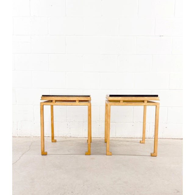 Stunning pair of French mid-century modern side tables, in the manor of Maison Ramsay. Table’s are unmarked. Circa 1950s....