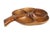 Hand carved solid wood serving dish, of leaf form with five separate interior bowls. Made in the Philippines, mid 20th...
