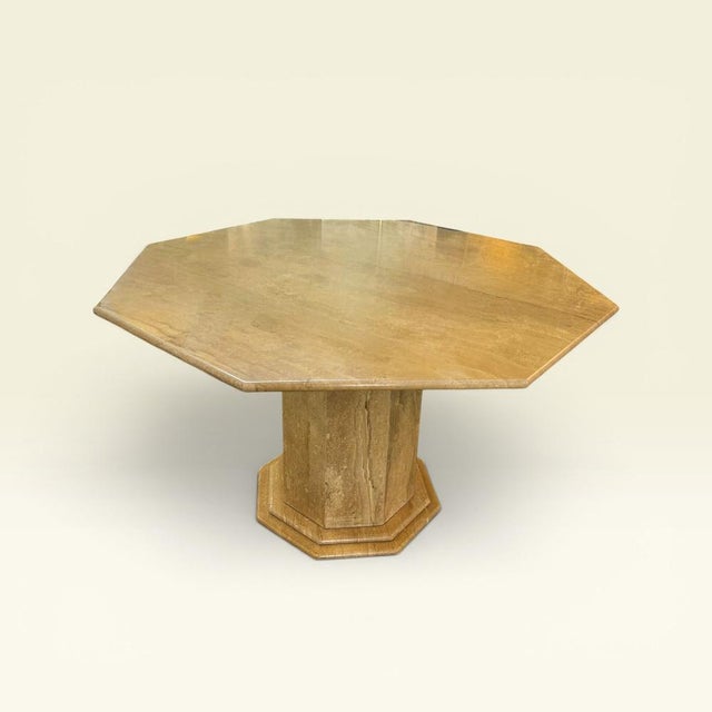 Italian Travertine Marble Table, 1970s For Sale - Image 6 of 6
