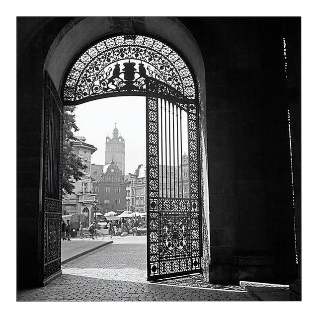 View Gate Residence Castle to Main Market Darmstadt, Germany, 1938, Printed 2021 For Sale