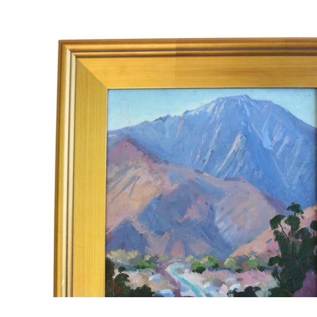 Silvio Silvestri, Listed Artist Ridge of Blue Mountain Landscape Oil Painting Including the Antiqued Gold Wood Frame For Sale - Image 4 of 11