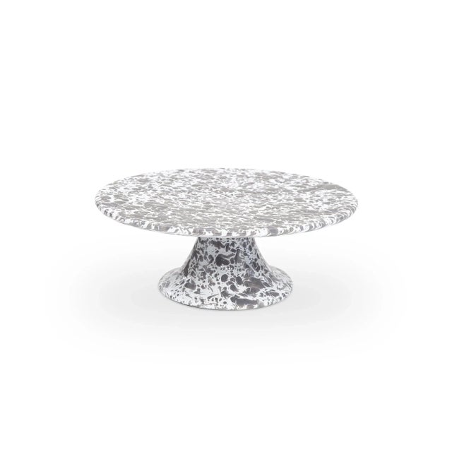 Crow Canyon Home Splatterware, Cake Stand in Grey & White For Sale - Image 4 of 4