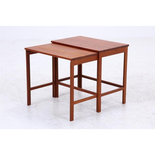 Wood Mid-Century Danish Teak Nesting Tables, 1960s, Set of 2 For Sale - Image 7 of 14