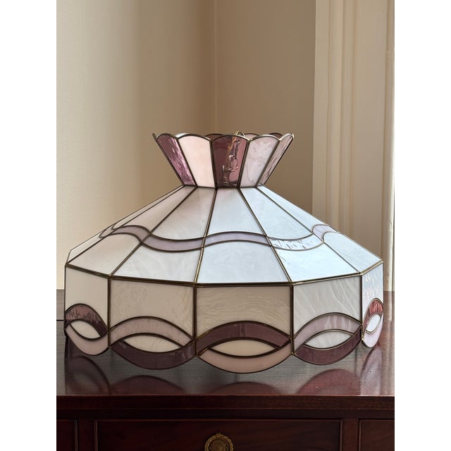 1970s Revival Slag Glass Pendant Light For Sale - Image 13 of 18