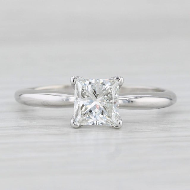 1.40ct Princess Solitaire Engagement Ring 14k White Gold Size 9.75 For Sale In Greensboro - Image 6 of 8