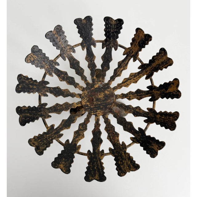 1970's Spanish Revival Footed Wrought Iron Bowl For Sale In Sacramento - Image 6 of 7