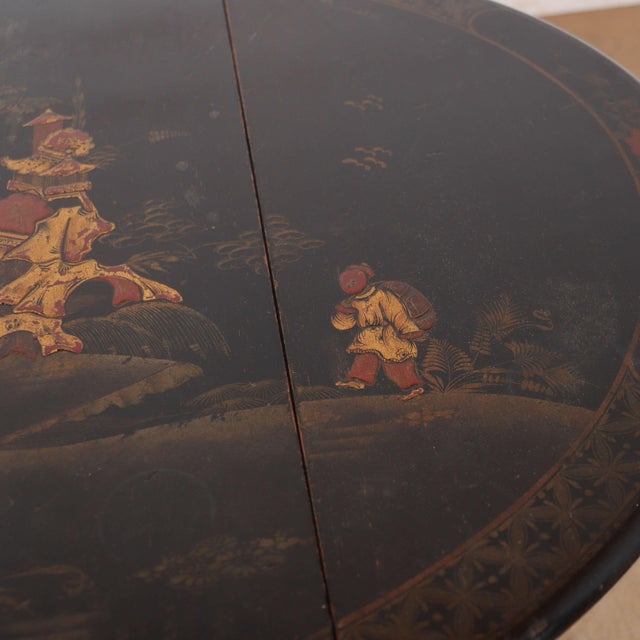 Wood Small Chinoiserie Dropleaf Lamp Table, 1920s For Sale - Image 7 of 8