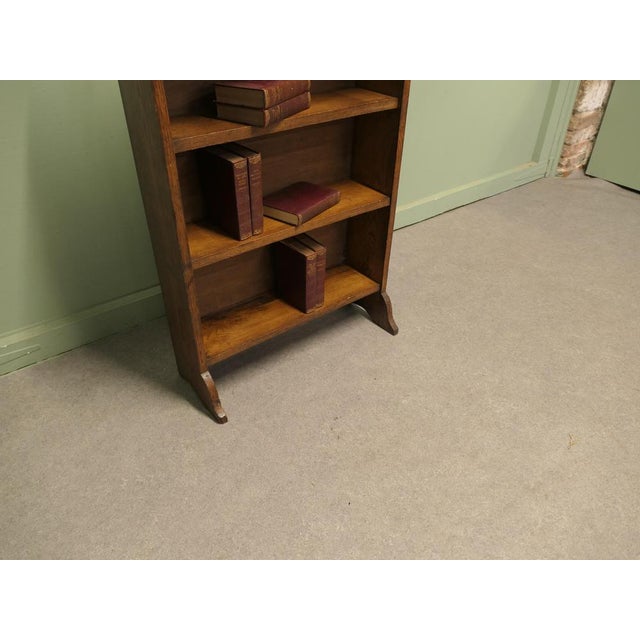 Arts & Crafts Bookcase with Carved Gallery, 1920 For Sale - Image 4 of 8