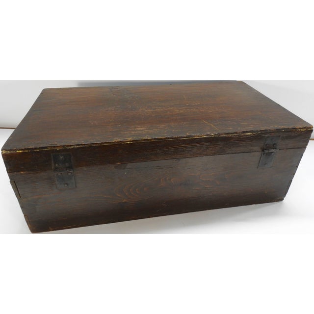 Wood 19th Century Hand-Painted Korean Trunk For Sale - Image 7 of 11