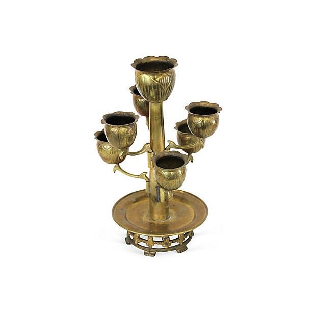 Brass Lotus Style Cocktail Server Chairish