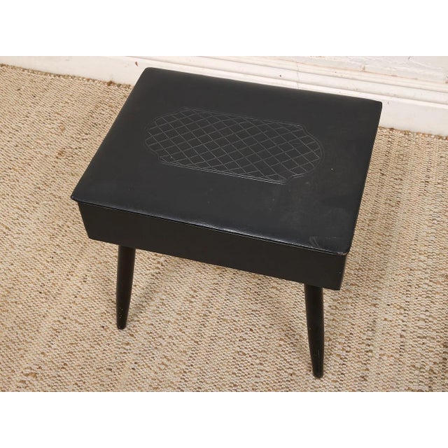 Mid 20th Century Black Stool For Sale - Image 5 of 8