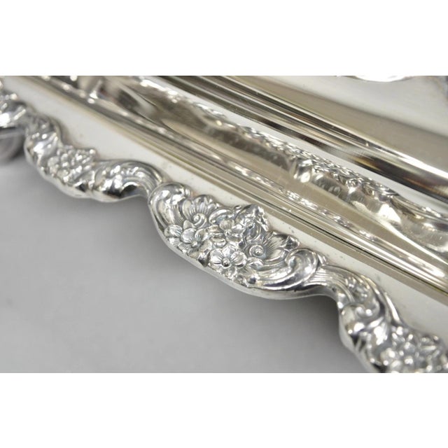 Silver Vintage Poole Silver Plated Footed Covered Vegetable Serving Dish Platter W/ Lid For Sale - Image 8 of 18