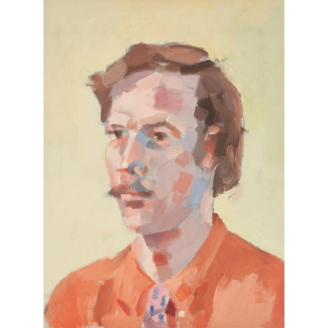George Ayers Cress (American/Tennessee, 1921-2008) two (2) oil on canvas portraits, including one of a man in an orange...