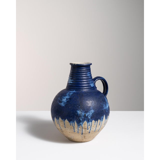 Traditional Mid 20th Century Blue Ceramic Bottles & Jars & Jugs For Sale - Image 3 of 7