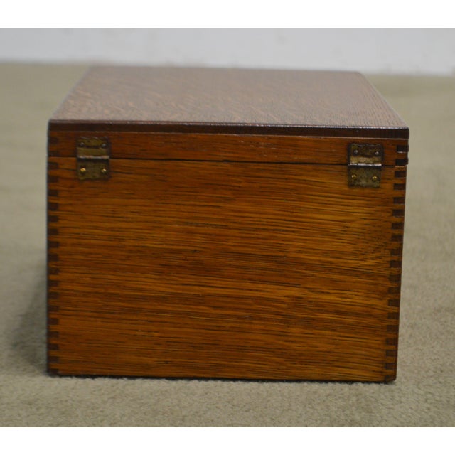 Antique Oak Desktop Library Card File Box Chairish