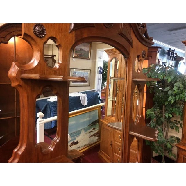 Victorian Furniture Antique Large Shelf Walnut Furniture Large Tall Antique Mirror Etagere Étagère For Sale - Image 12 of 13