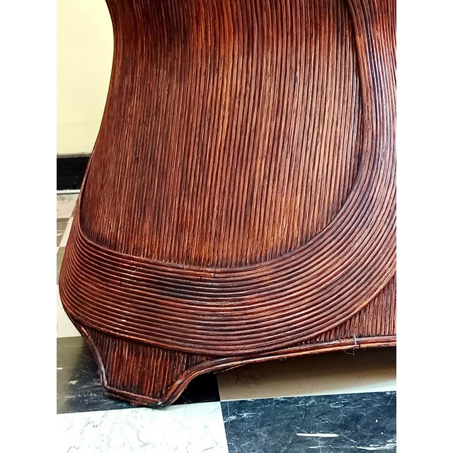 1970s Vintage Rattan Marquetry Table, 1970s For Sale - Image 5 of 13