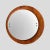 Circular frame off centre mirror on teak plywood curved shape edge. This mirror has 3 positions of installation on the...