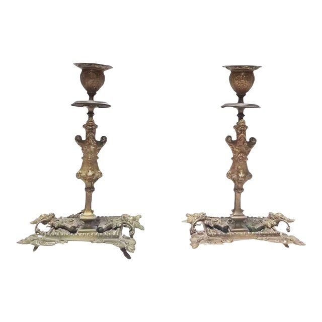 Antique Baroque Style Candle Holders a Pair Chairish