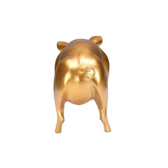 Wildwood Wildwood Gold Leaf Finish Piggie Accent For Sale - Image 4 of 7
