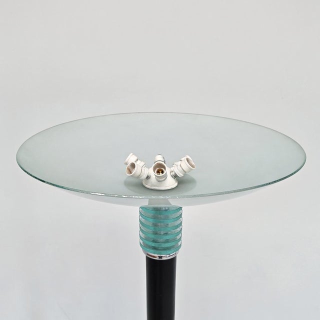 1920s French Art Deco Floor Lamp in Satin Glass, 1920s For Sale - Image 5 of 18