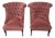 Vintage Queen Anne Style Tufted Wingback Chairs Newly Reupholstered - Pair For Sale