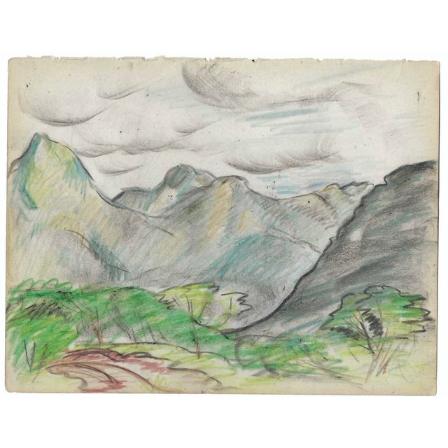 Grace Spongberg (American, 1906-1992) "Fortin - Mexican Landscape" oil pastel on paper, estate stamp on reverse. Grace...