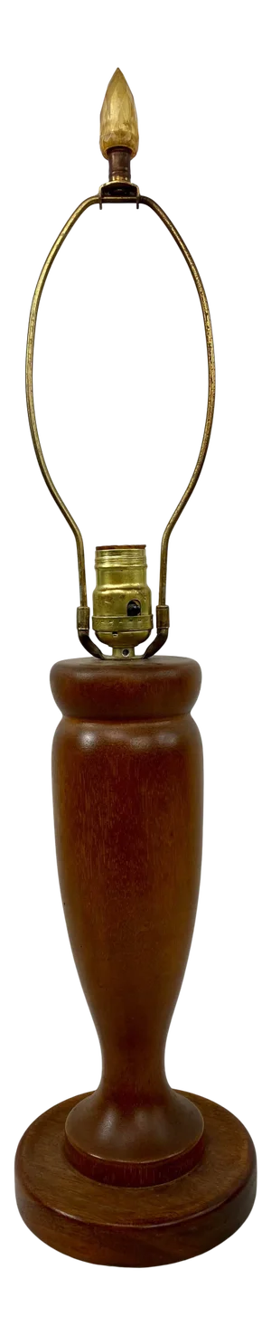 Mid-Century Walnut Turned Table Lamp