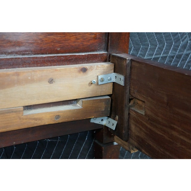 Antique Edwardian Neoclassical Style Mahogany Fruitwood Inlaid Bed Frame For Sale - Image 13 of 18