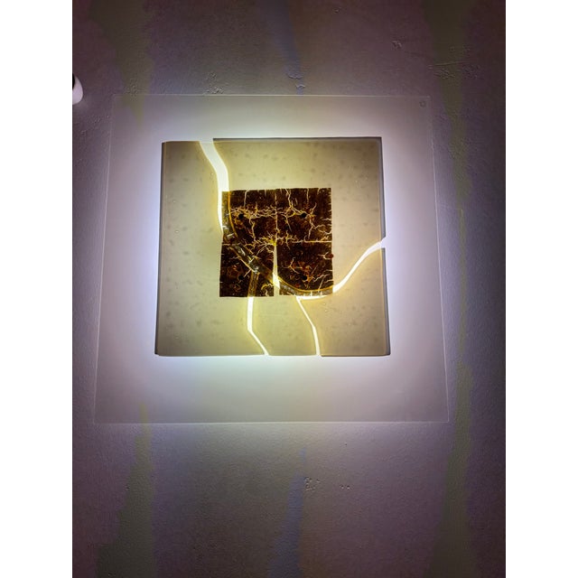 Mid-Century Modern Pair of Italian Art Glass Wall Sconces For Sale - Image 3 of 6