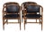 Vintage Wood and Leather Chairs from Isa Bergamo, 1960s, Set of 4 For Sale