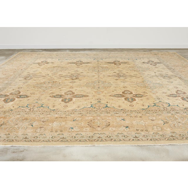 Modern Modern Sultanabad Style Square Rug Stylized Floral Motif For Sale - Image 3 of 12