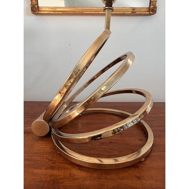 Vintage Brass Slinky Lamp For Sale In Savannah - Image 6 of 12
