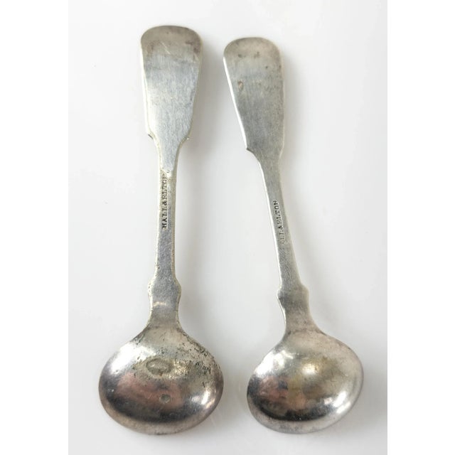 Early 20th Century Pair of Silverplate Sugar or Mustard Spoons by Hall & Elton For Sale In New York - Image 6 of 10
