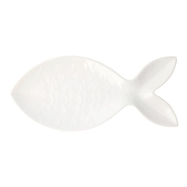VIETRI Santorini Large White Figural Fish Platter For Sale
