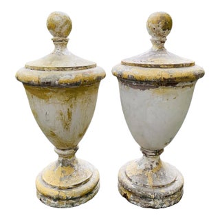Antique Wood Urn Form Finials For Sale