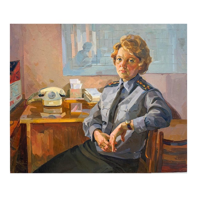 Vintage Oil Portrait Painting, Young Girl For Sale