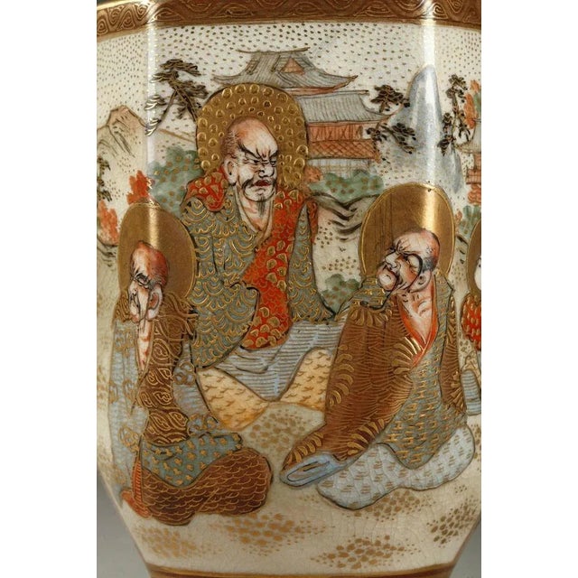 20th-Century Small Porcelain Satsuma Vases, Set of 2 For Sale - Image 4 of 15